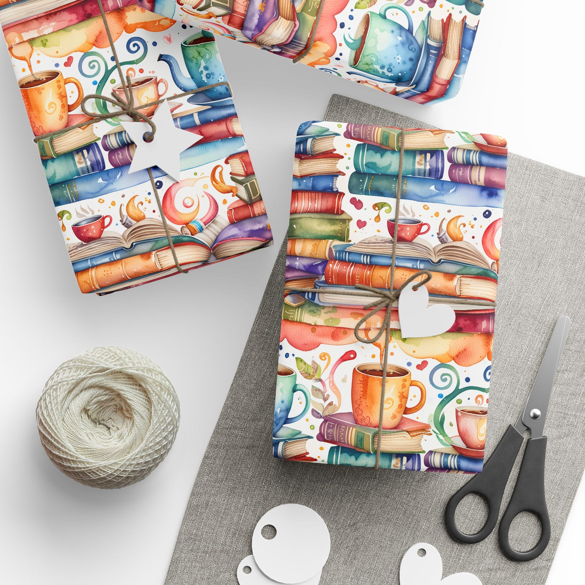 Book Lovers Orange Wrapping Paper