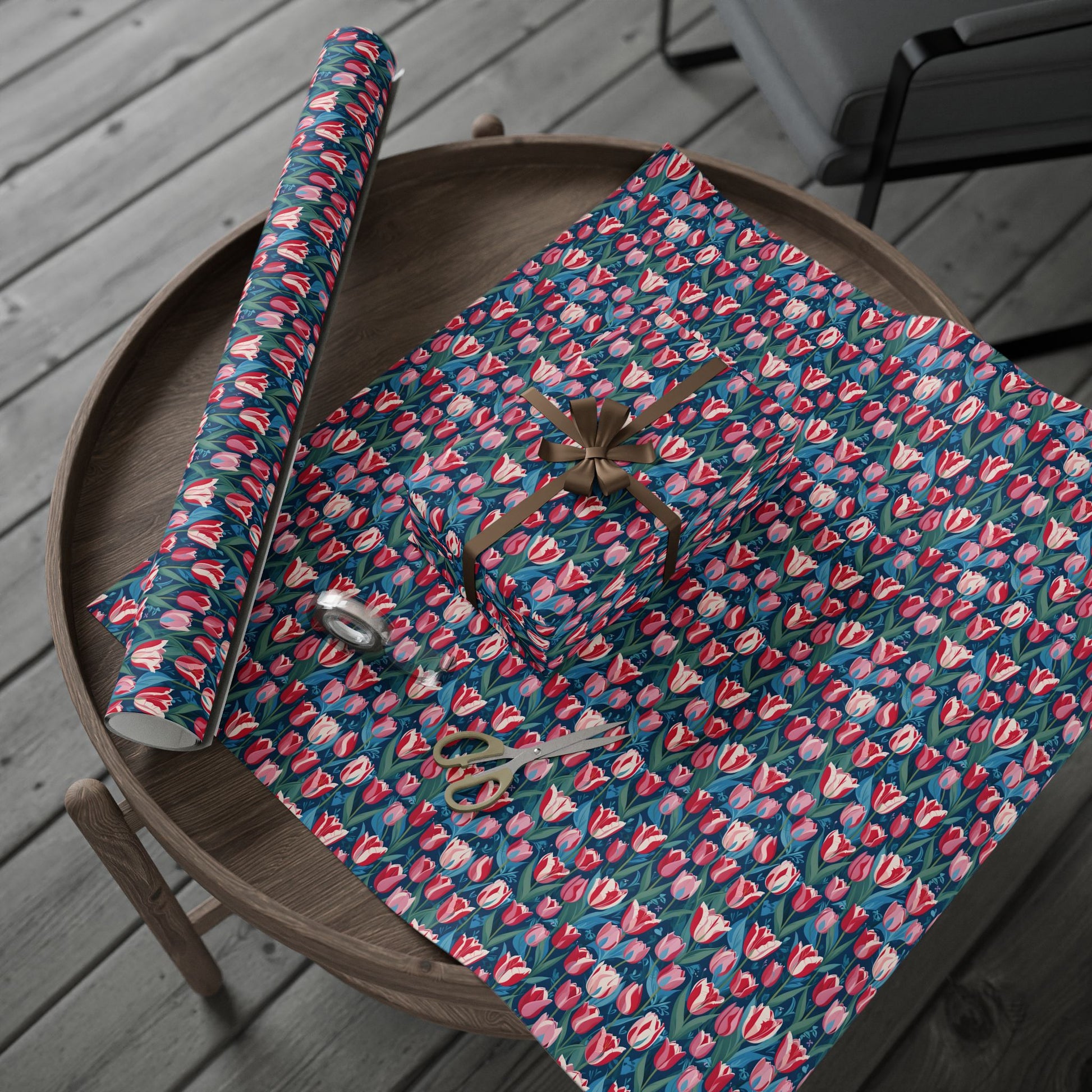 Vibrant Tulip Floral Wrapping Paper
