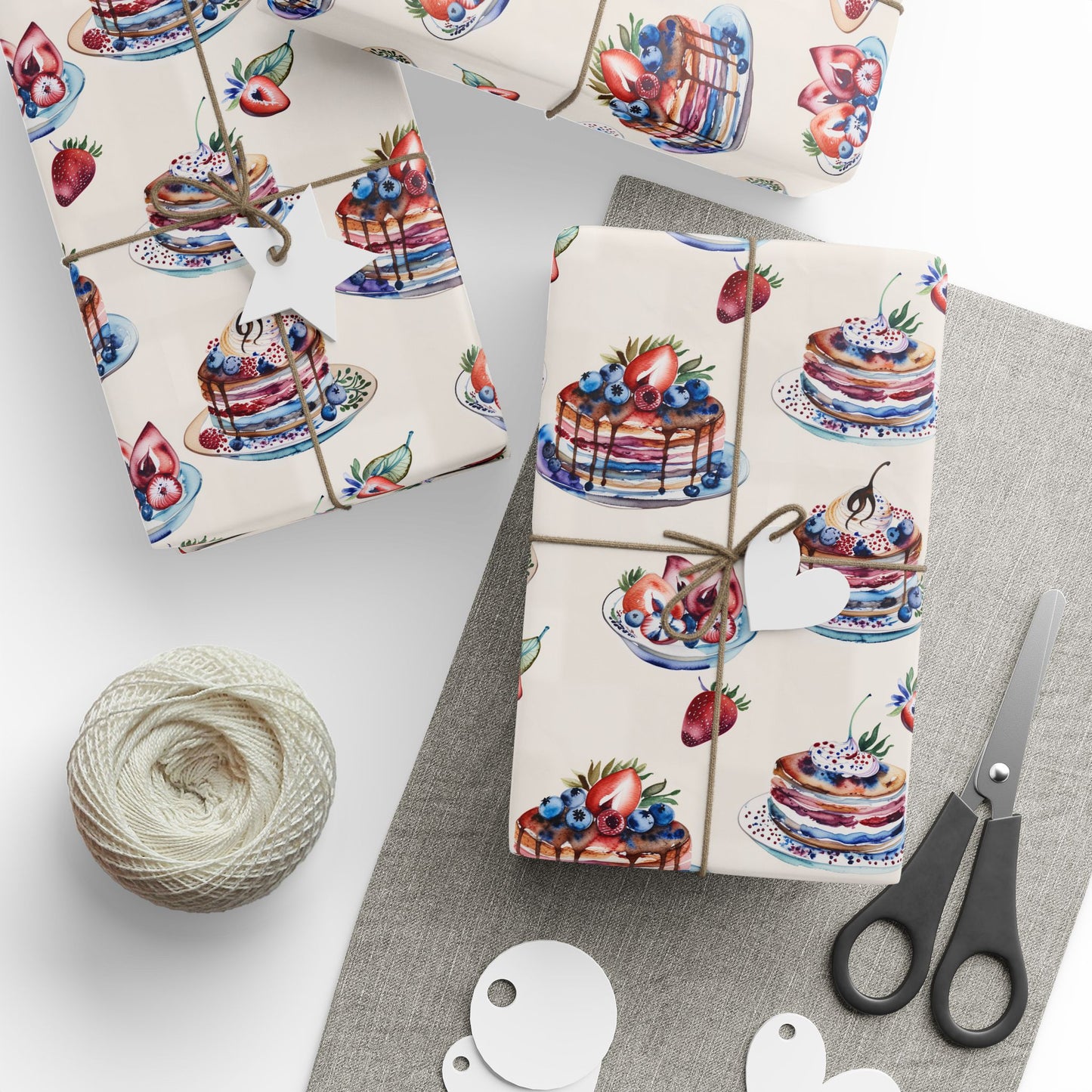 Stacks of Joy – Pancakes & Berries Wrapping Paper