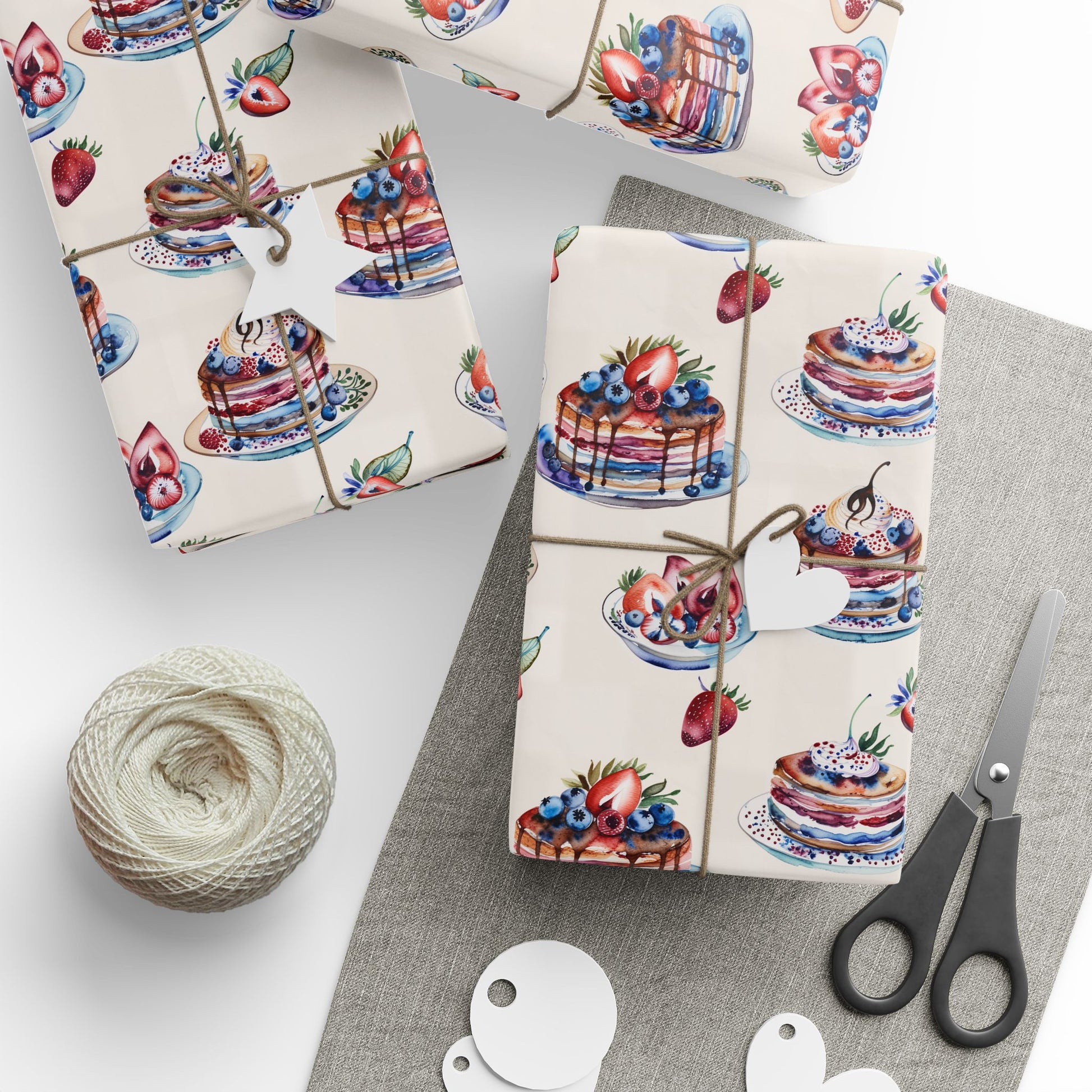 Stacks of Joy – Pancakes & Berries Wrapping Paper