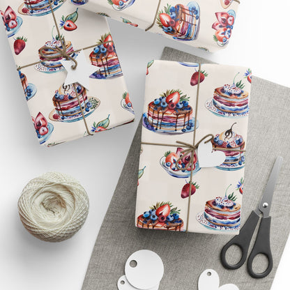 Stacks of Joy – Pancakes & Berries Wrapping Paper