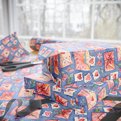 Valentine’s Day Hearts and Letter Wrapping Paper