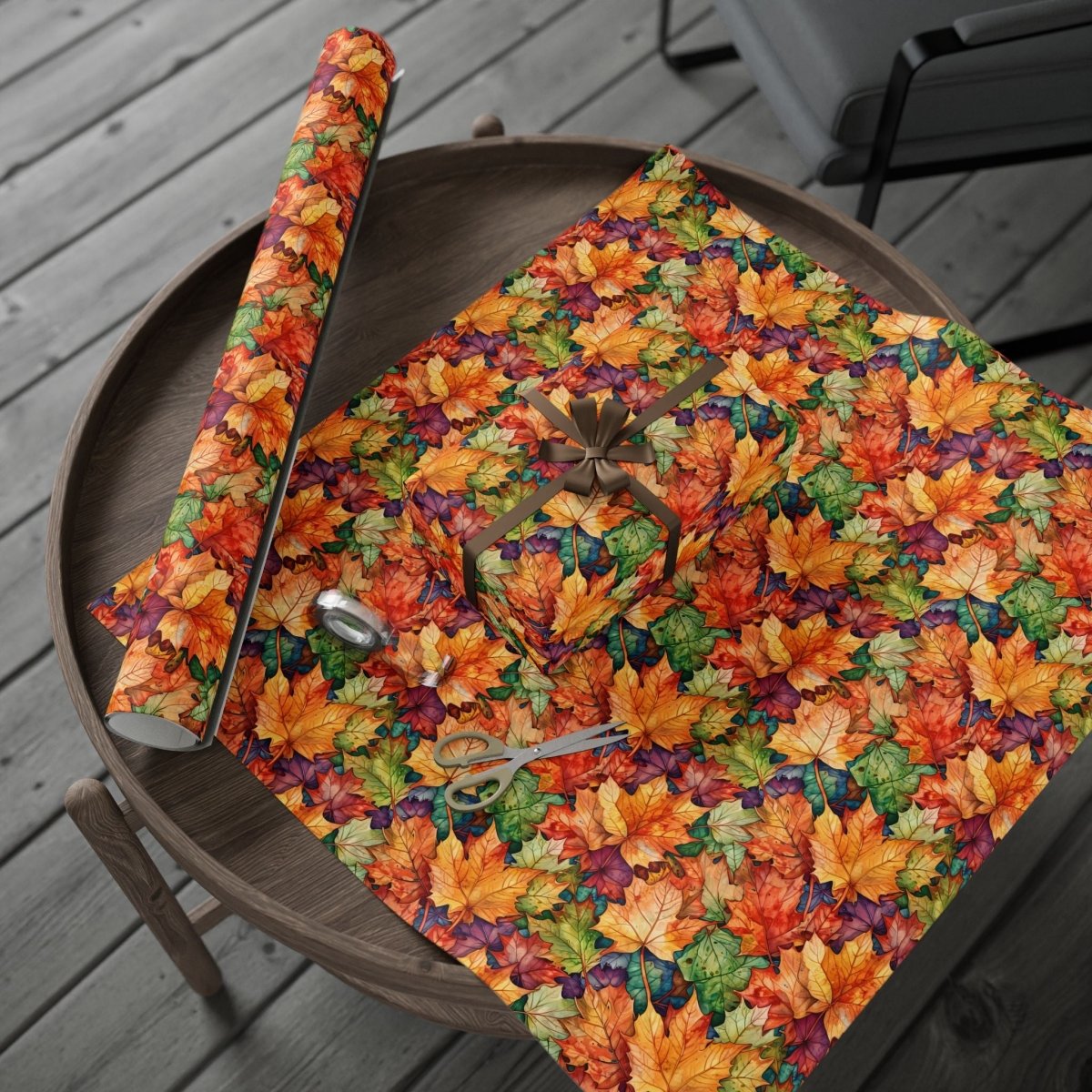 Fall Leaf Wrapping Papers, Autumn Gift Wrap