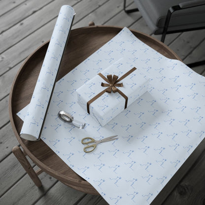 Line Drawn Blue Cat Gift Paper