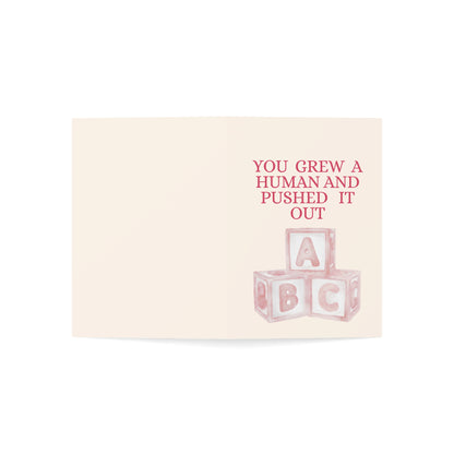 You Grew a Human and Pushed It Out Greeting Card | Frankly, that's enough achievement for one lifetime. | New Baby Card