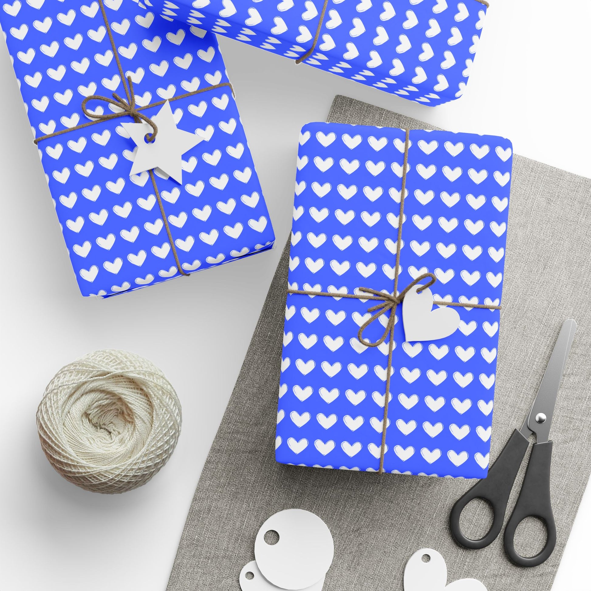 Blue Love Pattern Wrapping Paper
