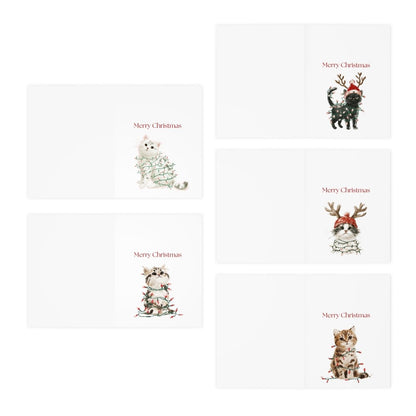 Christmas Light Kitten Greeting Cards (25-Pack)