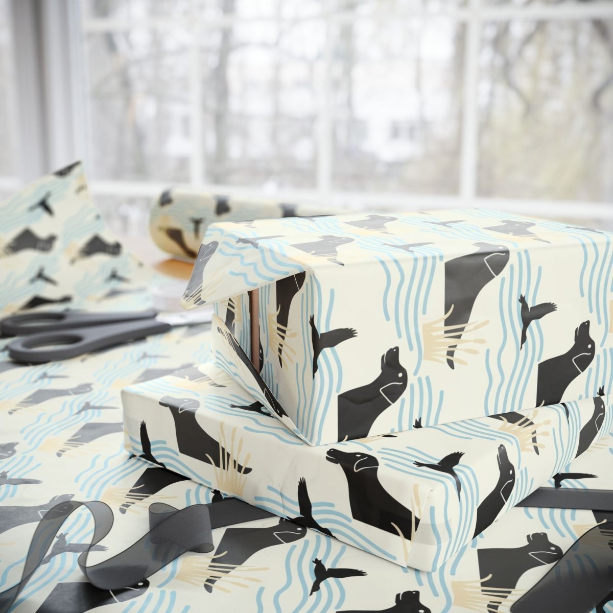 Waterfowl Watch – Black Lab Wrapping Paper
