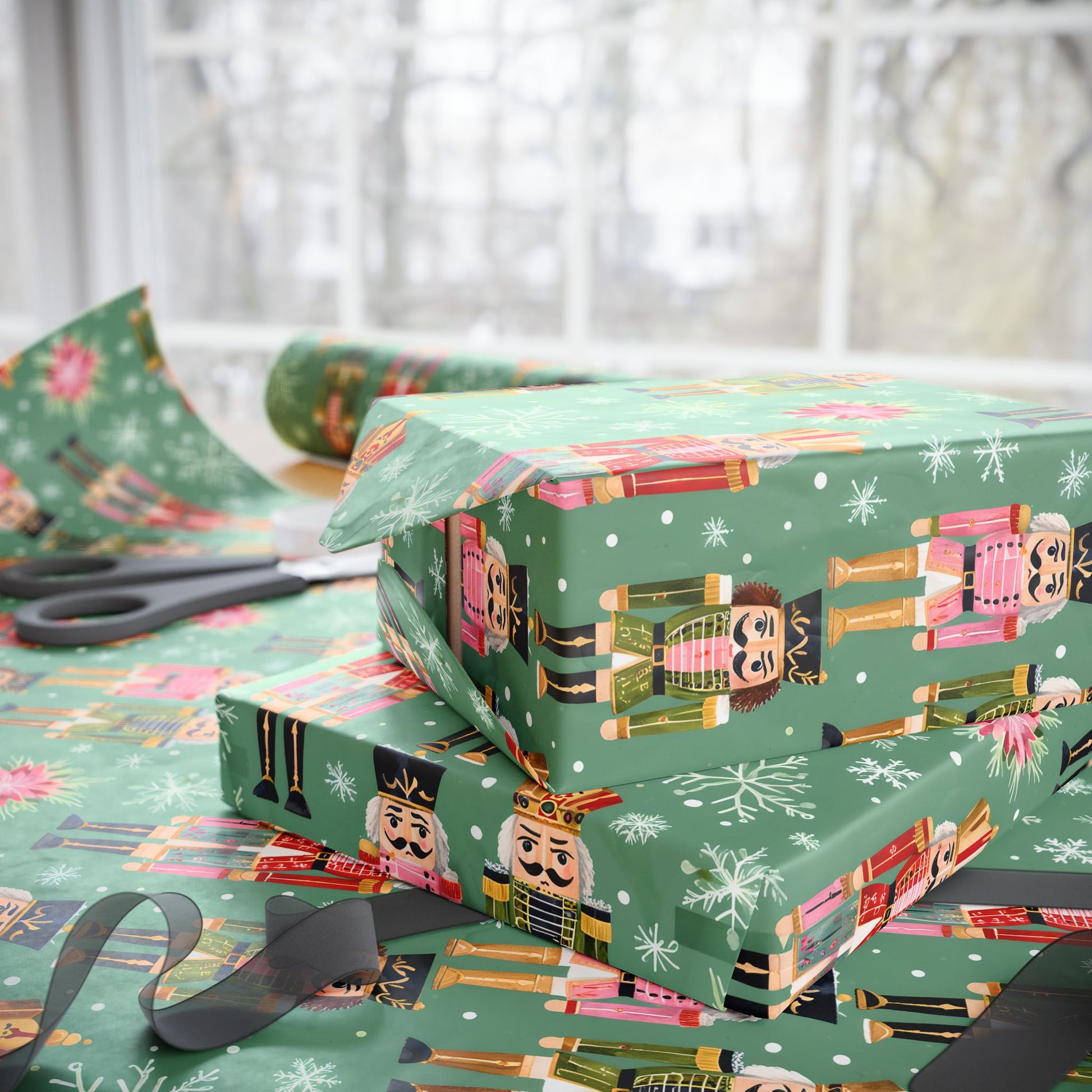 March of the Minty Men – Nutcracker Holiday Wrapping Paper