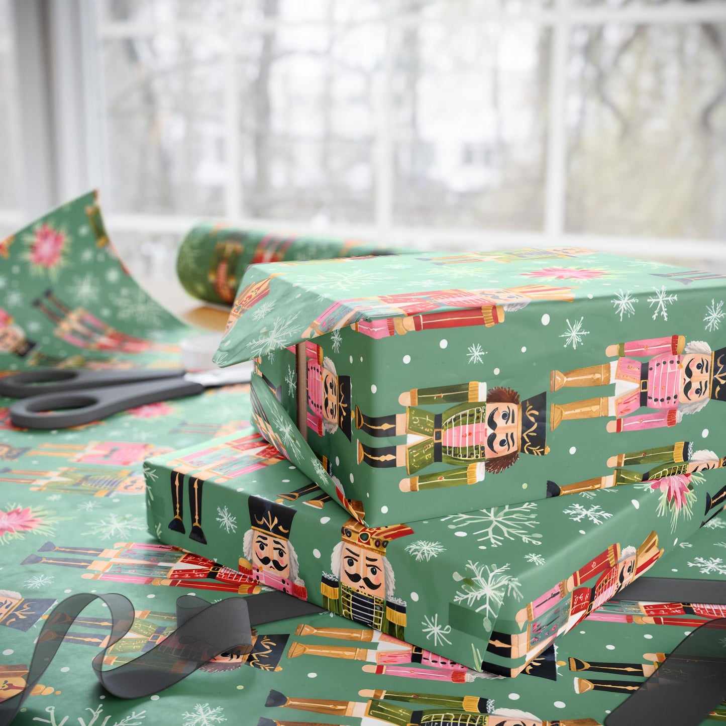 March of the Minty Men – Nutcracker Holiday Wrapping Paper