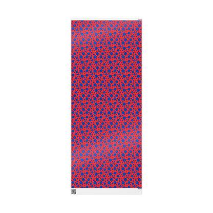 Dot Riot – Bold Blue on Red Modern Wrapping Paper