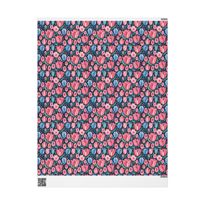 Vibrant Tulip Floral Wrapping Paper Roll