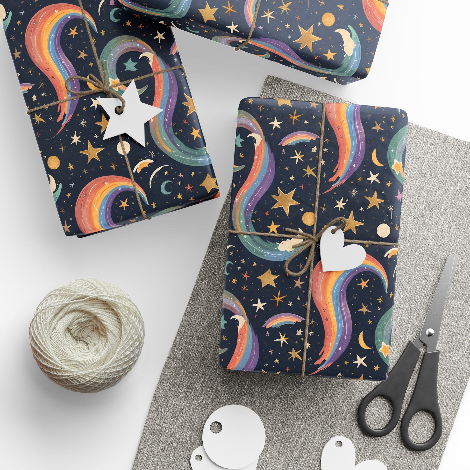 Cosmic Curves – Rainbow Galaxy Wrapping Paper
