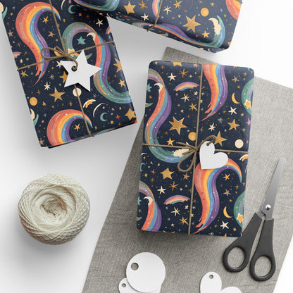 Cosmic Curves – Rainbow Galaxy Wrapping Paper