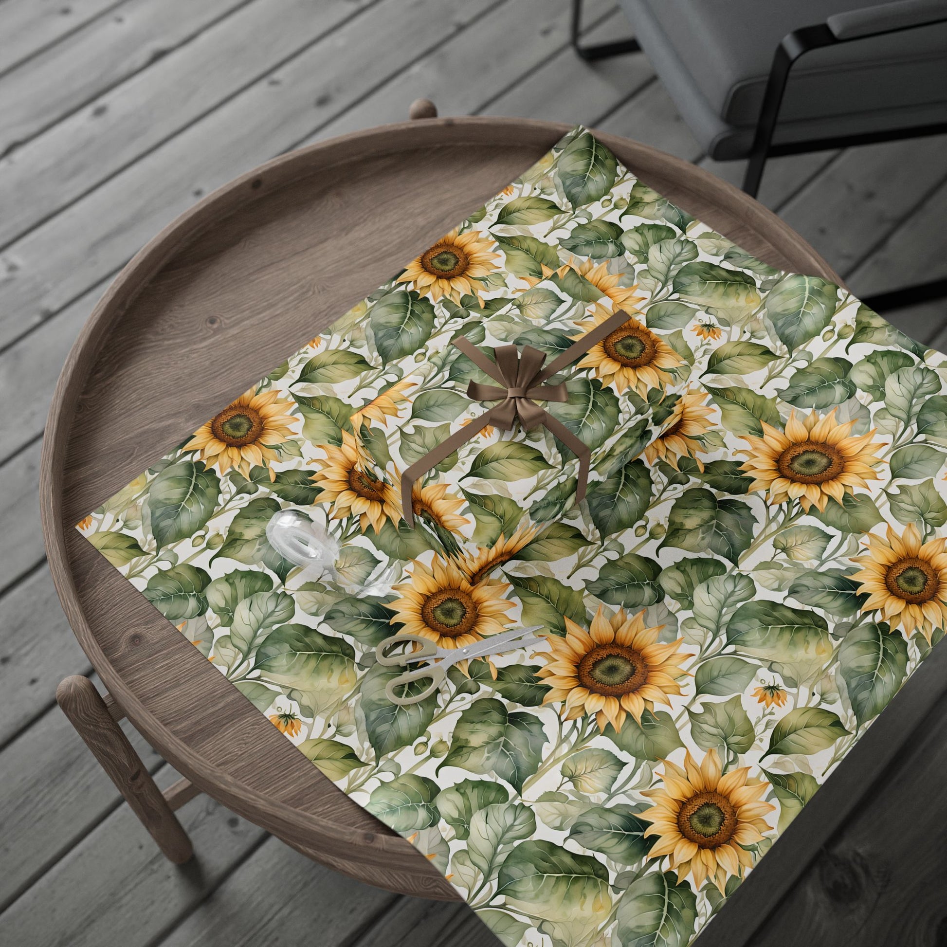 Cheerful Sunflower Patterned Gift Wrap