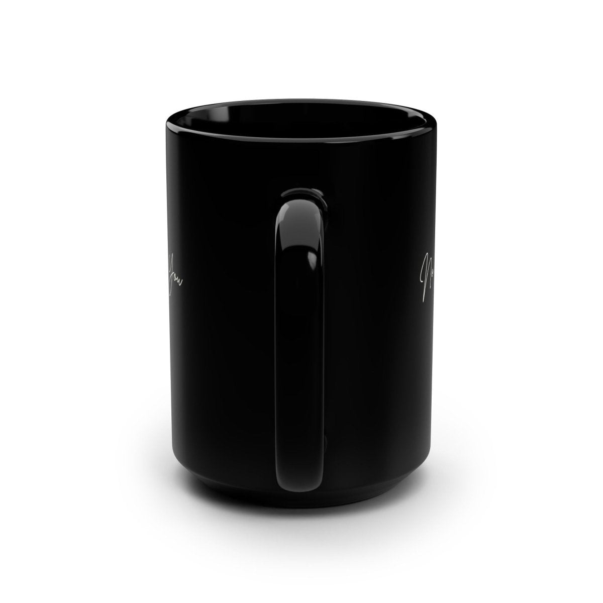 No Thank You Black 15oz Coffee Mug – Minimal Script Ceramic Gift