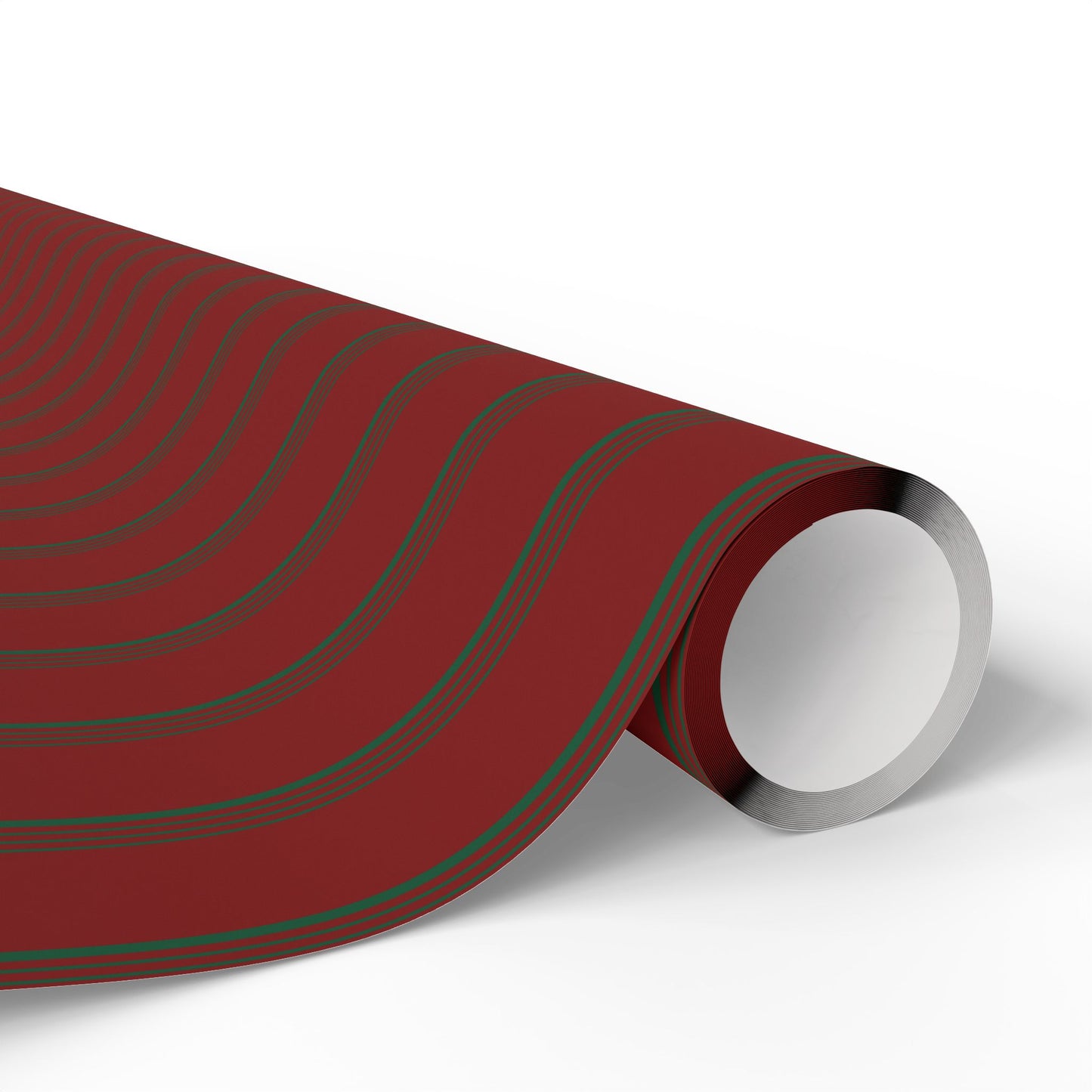 Elegant Red and Green Striped Holiday Wrapping Paper