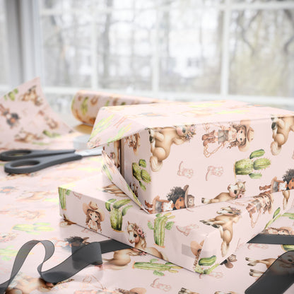 Pink Cowgirl Wrapping Paper
