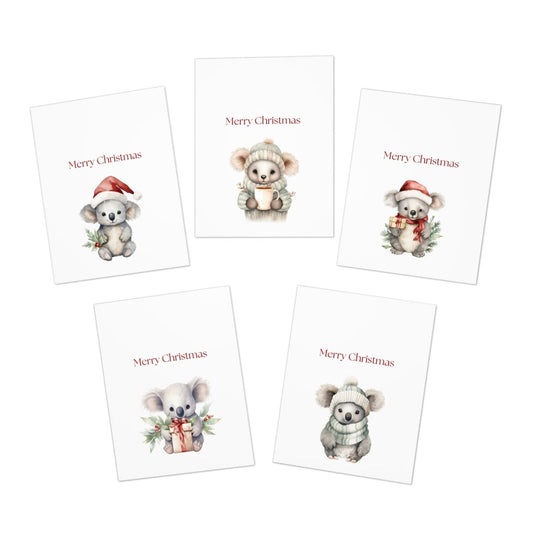 Cute Koala Christmas Cards| Merry Christmas Greeting Cards– 25 Pack | Blank Inside