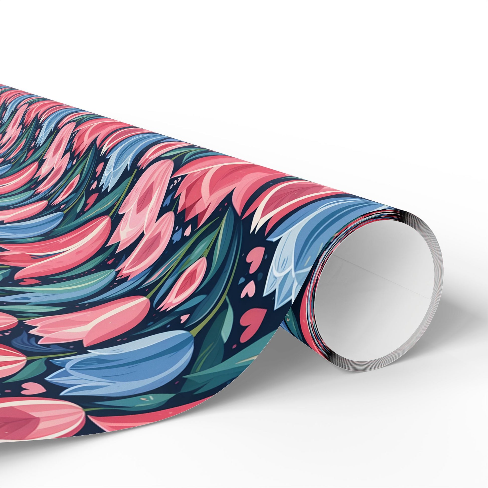 Vibrant Tulip Floral Wrapping Paper Roll