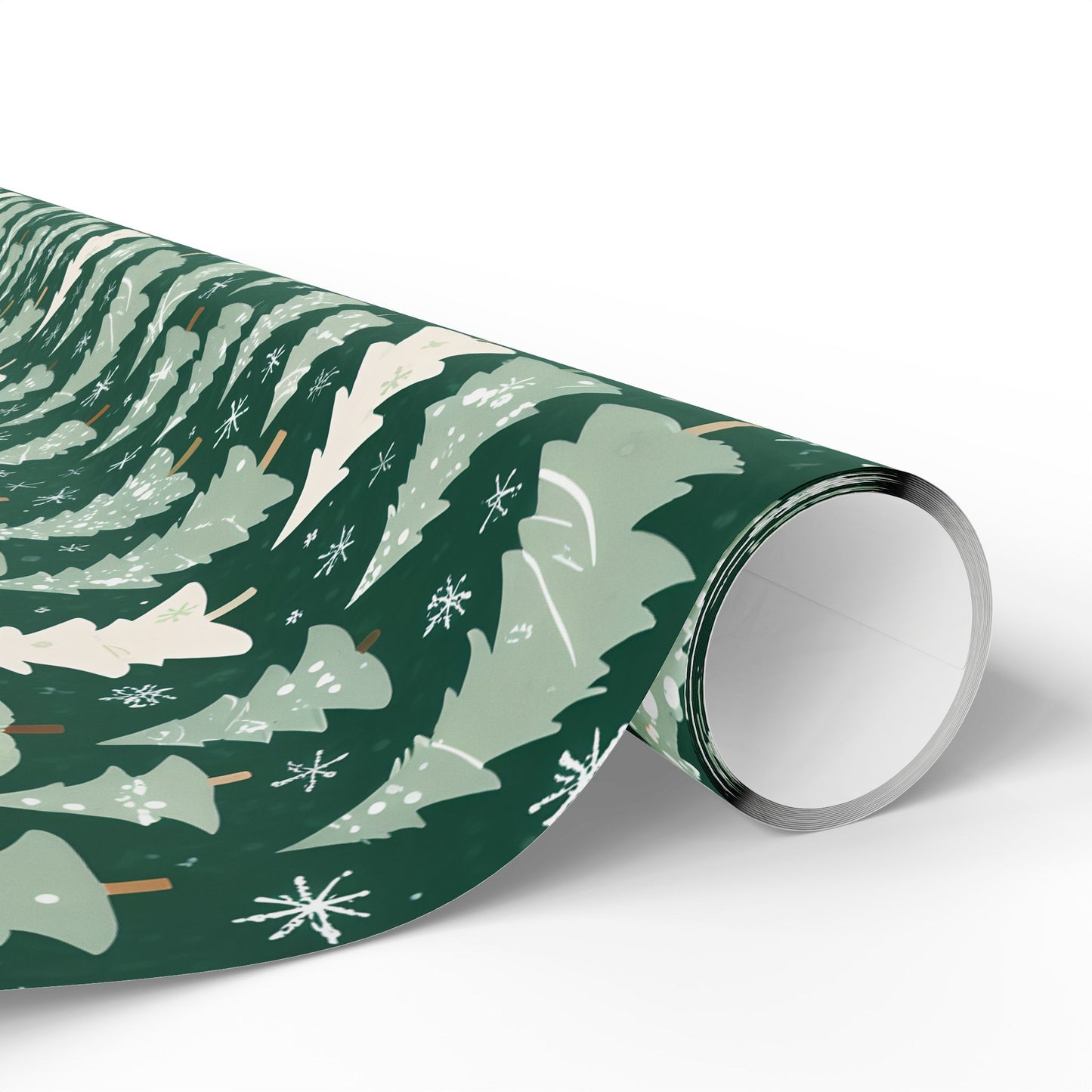 Evergleam Dreams – Snow-Dusted Pine Forest Wrapping Paper