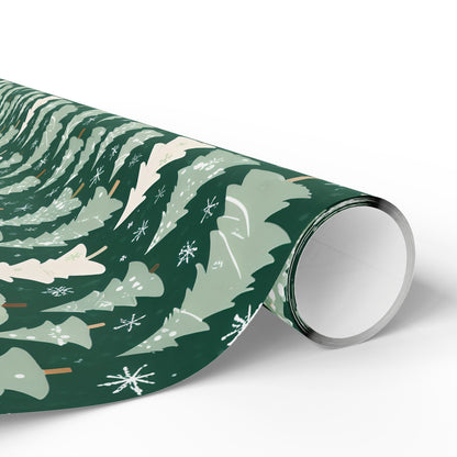 Evergleam Dreams – Snow-Dusted Pine Forest Wrapping Paper