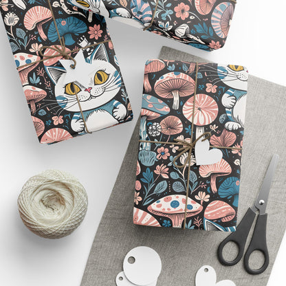 Whimsical Cheshire Cat Wrapping Paper Set - Alice in Wonderland