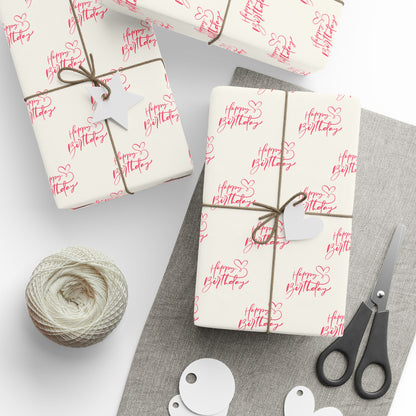 Tickled Pink Happy Birthday Wrapping Paper