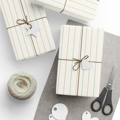 Elegant Stripe Wrapping Paper (cream, red, blue)