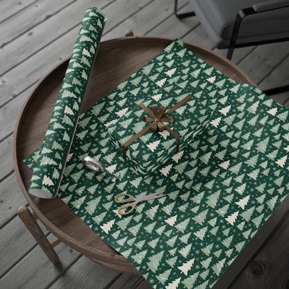 Evergleam Dreams – Snow-Dusted Pine Forest Wrapping Paper