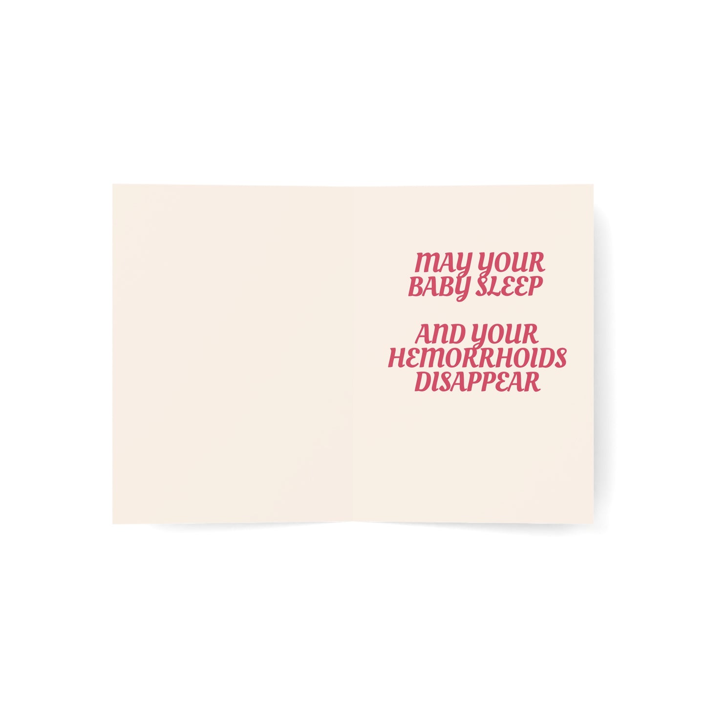 CONGRATS ON THE NEW ARRIVAL | May Your Baby Sleep and Your Hemorrhoids Disappear | Greeting Card
