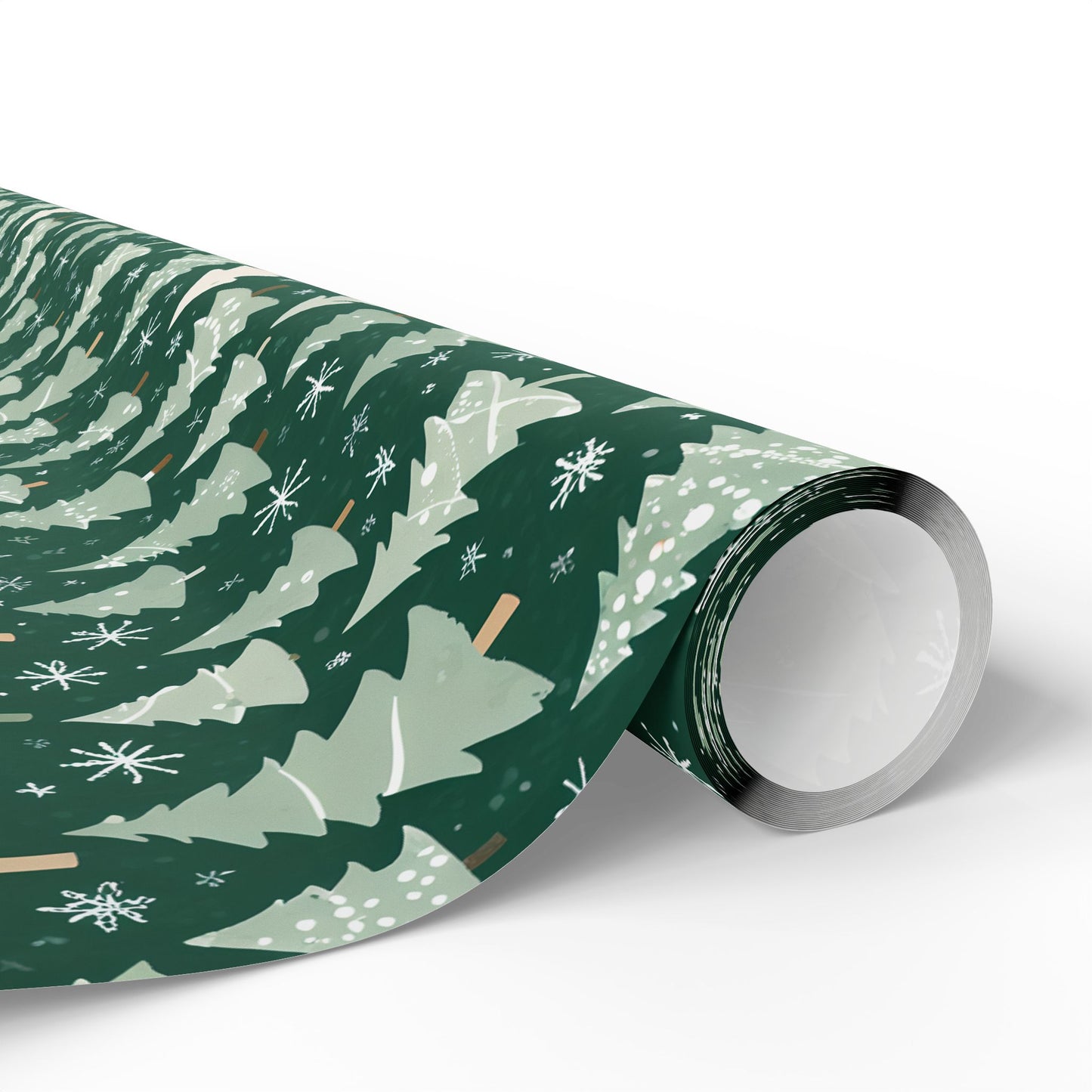Evergleam Dreams – Snow-Dusted Pine Forest Wrapping Paper