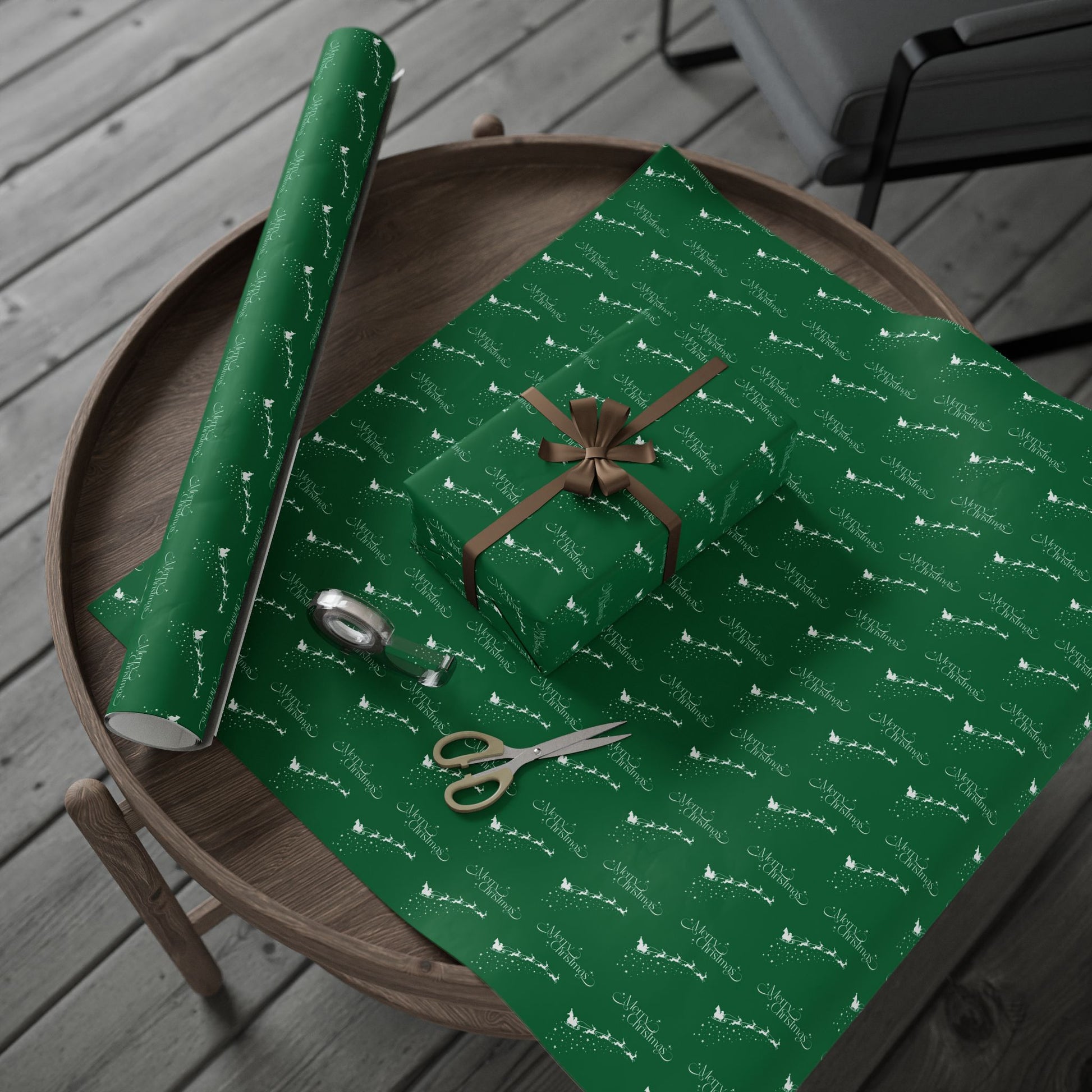 Sleigh All Day – Classic Green Christmas Wrapping Paper
