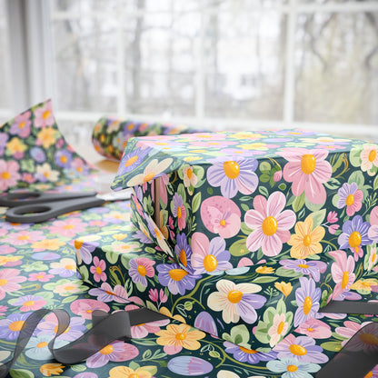 Vibrant Pastel Floral Wrapping Paper