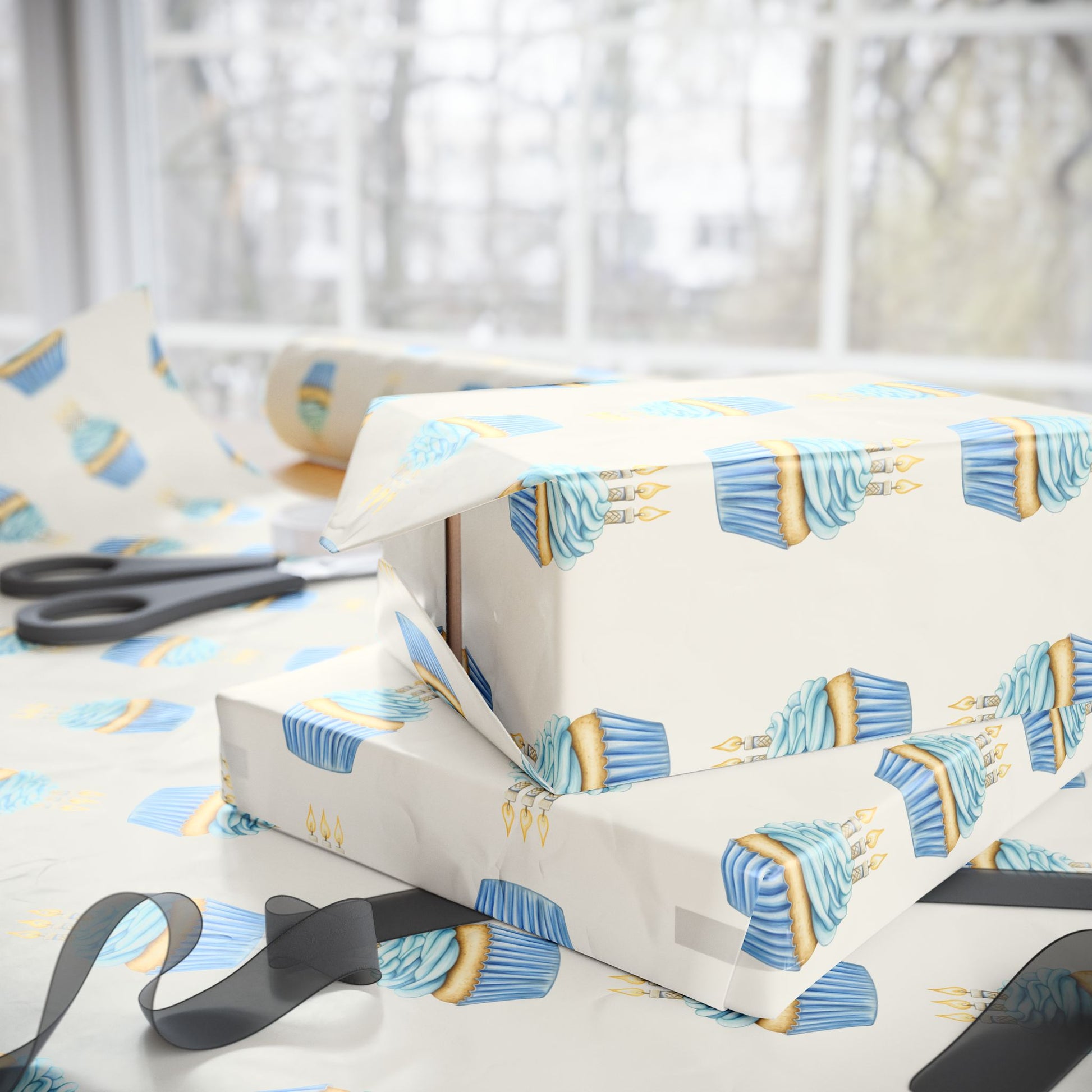 Festive Wrapping Papers with Cupcake Design