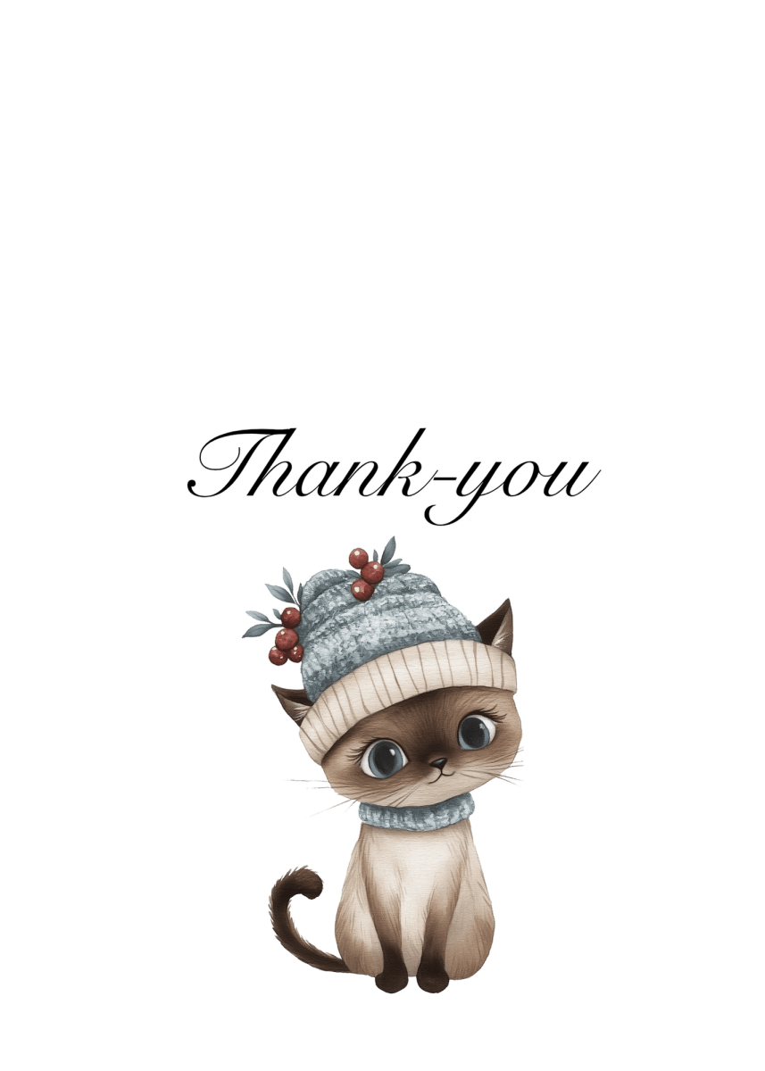Cat Thank You Cards – 10 Pack | Blank Inside
