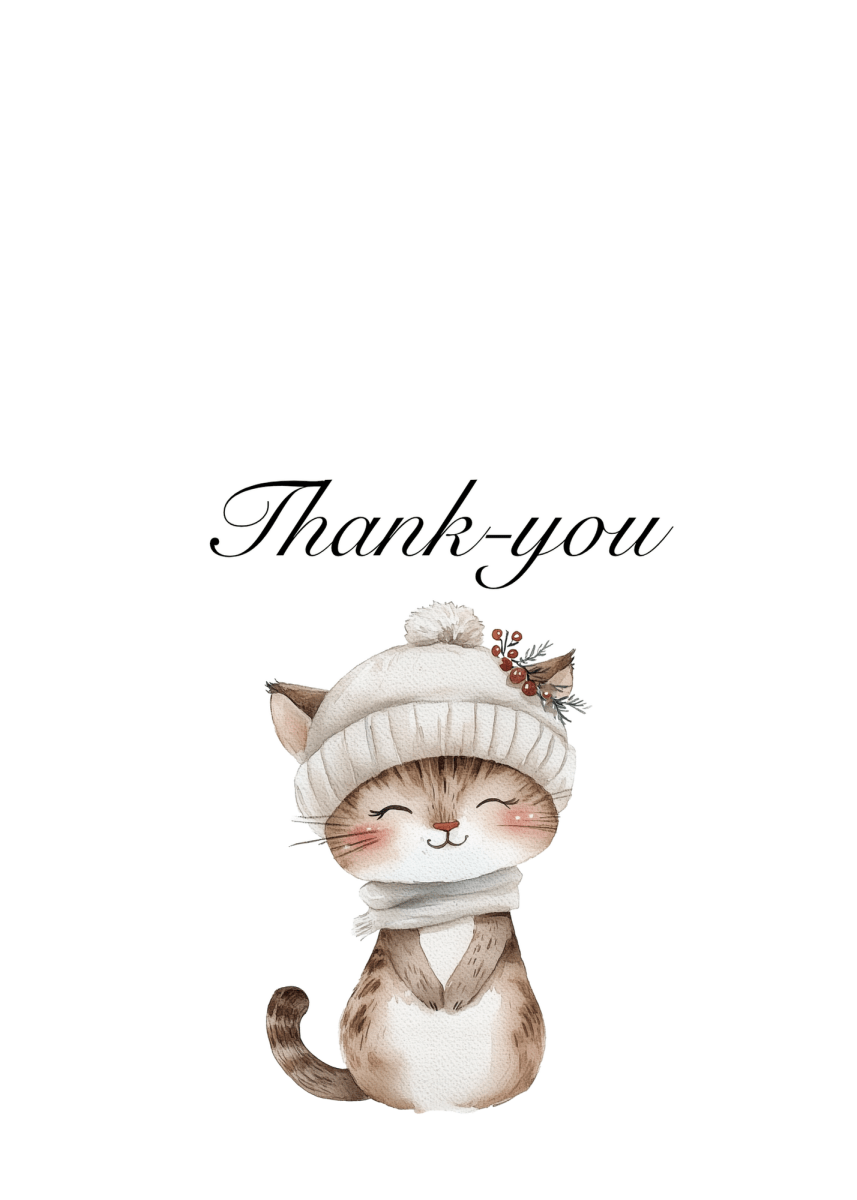 Cat Thank You Cards – 10 Pack | Blank Inside