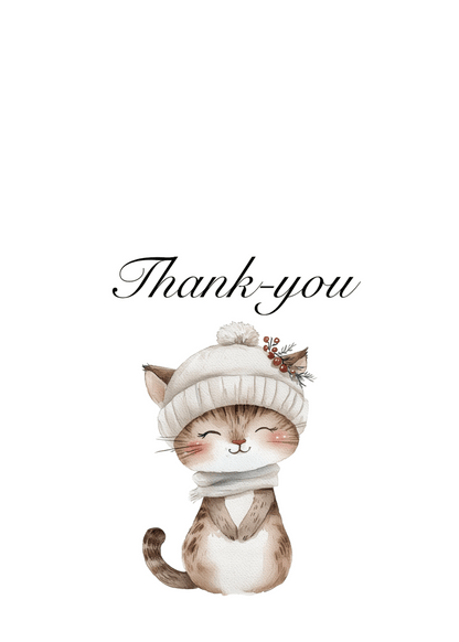 Cat Thank You Cards – 10 Pack | Blank Inside