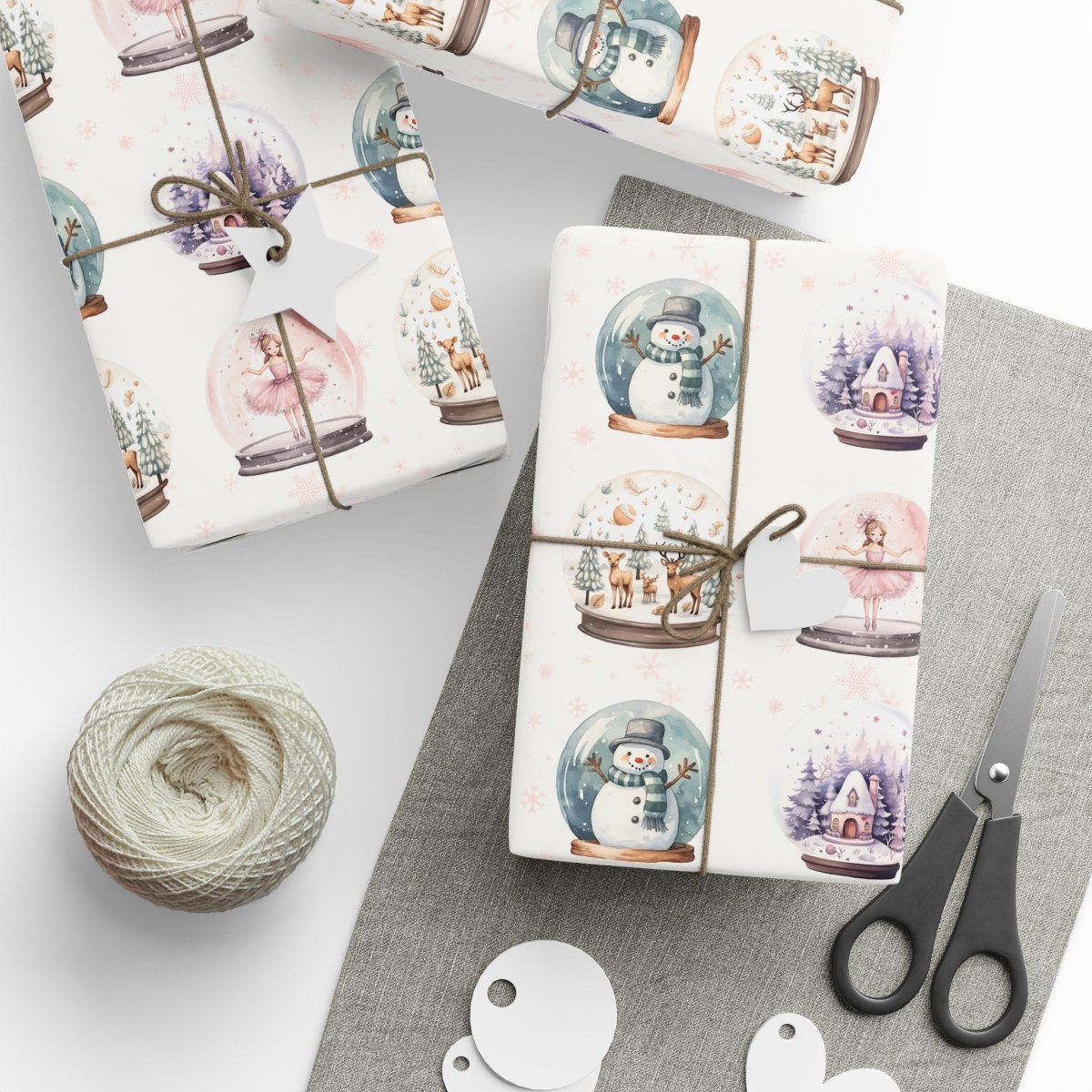Winter Whimsy Globes – Holiday Snow Globe Wrapping Paper