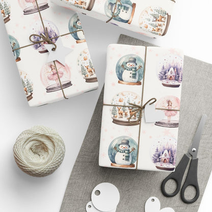 Winter Whimsy Globes – Holiday Snow Globe Wrapping Paper