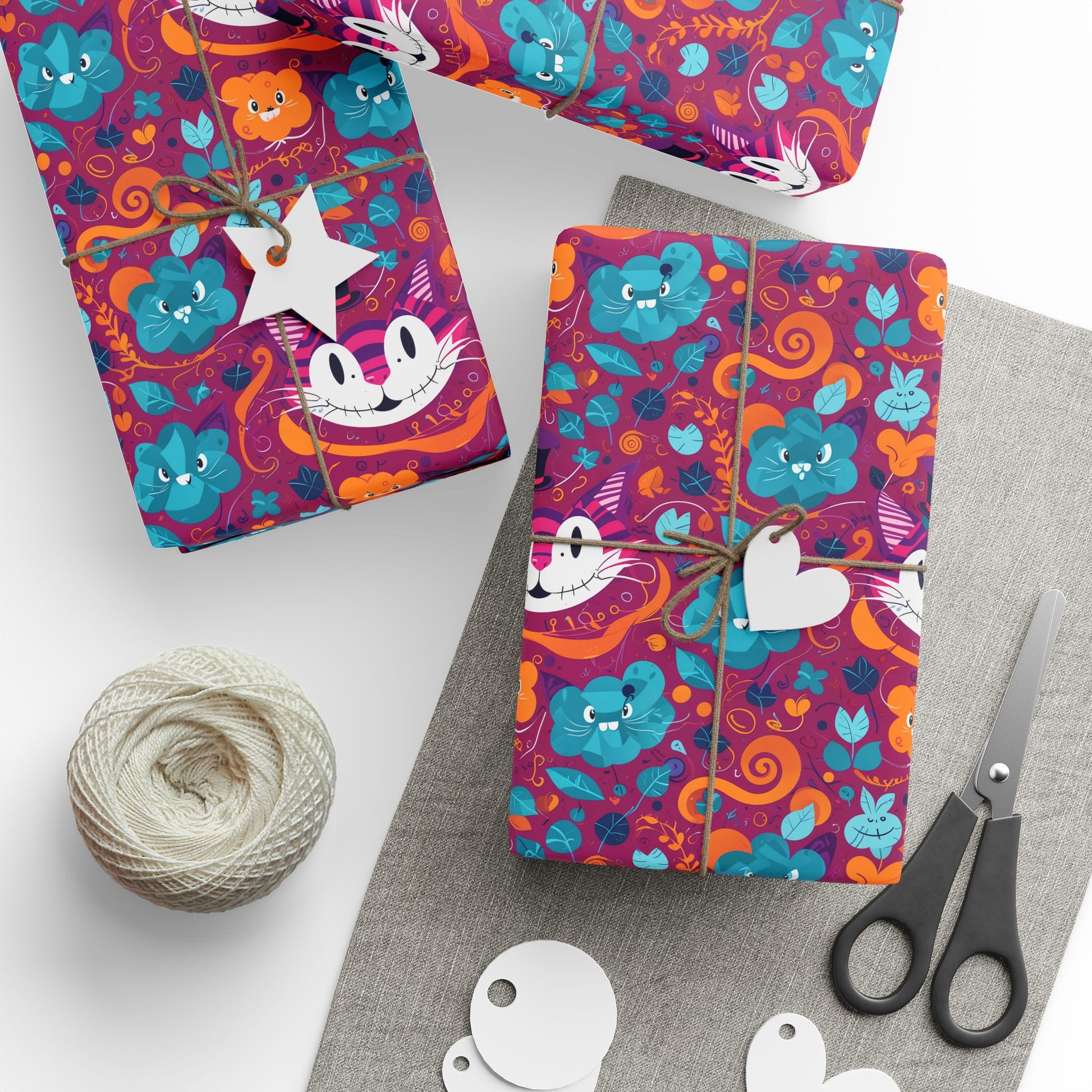 Colorful Abstract Cheshire Cat Gift Wrap