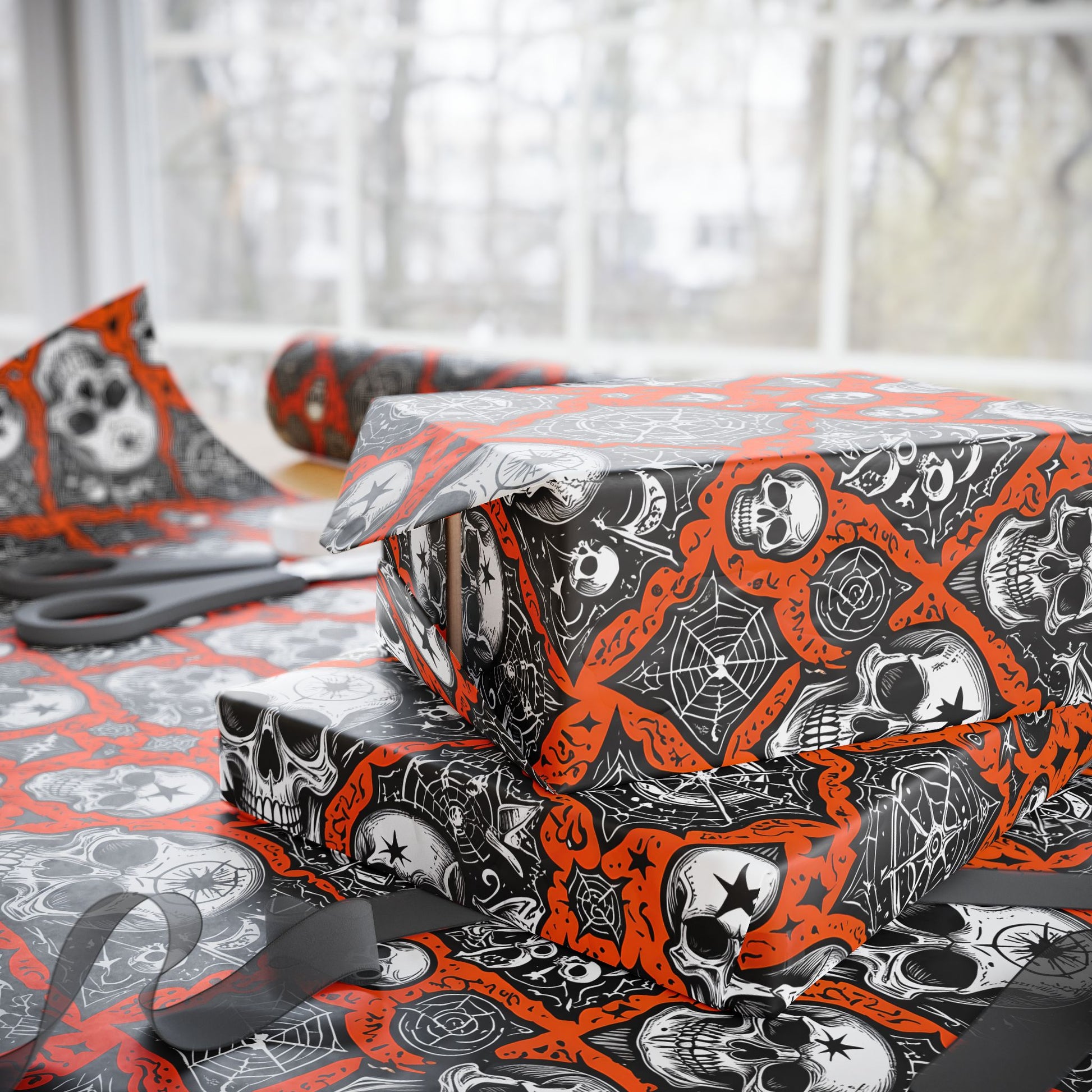 Orange Halloween Spooky Wrapping Papers