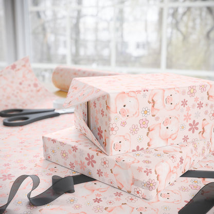 Cute Little Pink Pig Wrapping Paper