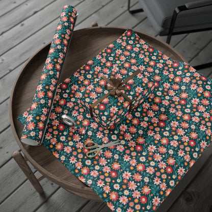 Pink & Peach Floral Wrapping Paper Roll