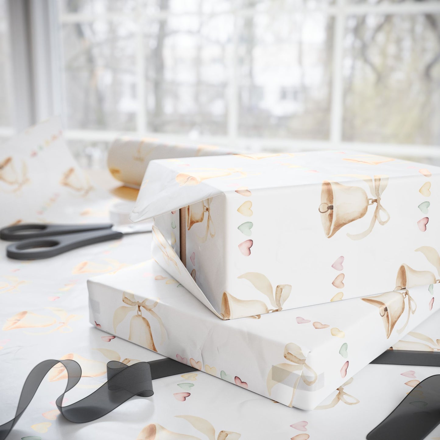 Wedding Bells and Hearts Wrapping Papers