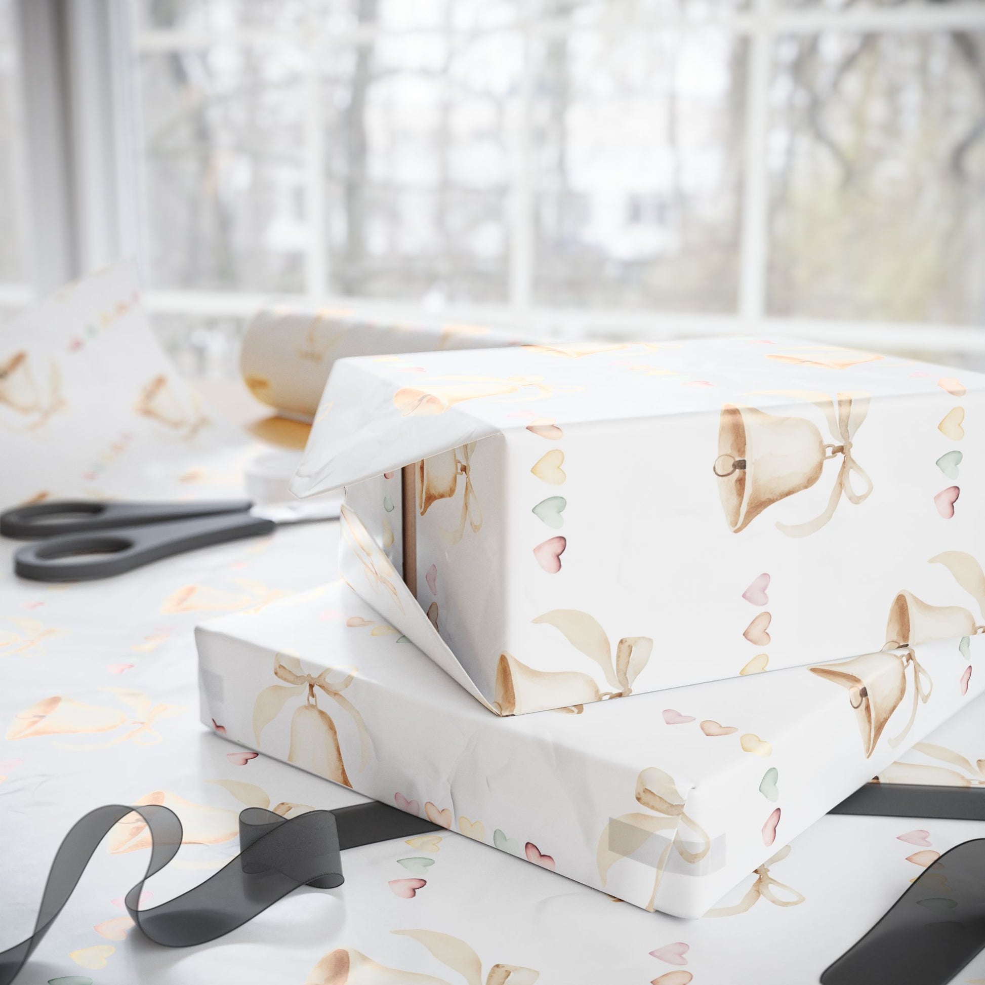 Wedding Bells and Hearts Wrapping Papers
