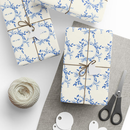 Mr. & Mr. Blue Gift Wrapping Paper