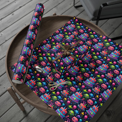 Colorful Martian Party Wrapping Paper