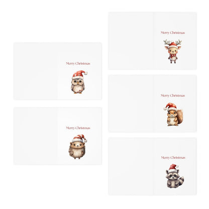 Cute Woodland Animals Christmas Cards (5-Pack)