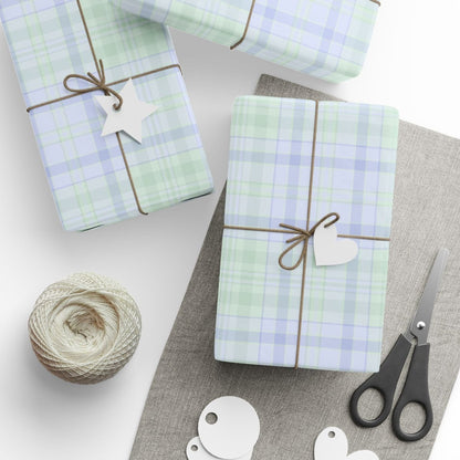 Blue Pastels – Cozy Plaid Wrapping Paper
